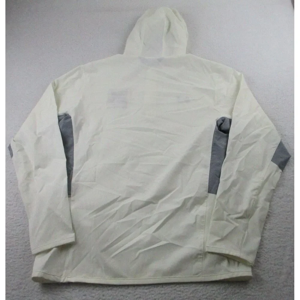 NWT Under Armour Jacket Mens Medium Hoodie Ivory Heatgear Zip Training Sweater M